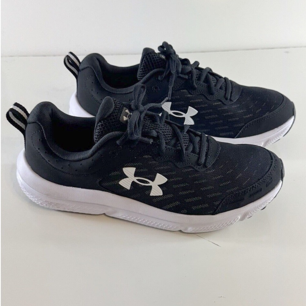 Under Armour Charged Assert 10 Running Shoes Black White 10.5 Activewear 71-04 - Picture 5 of 15